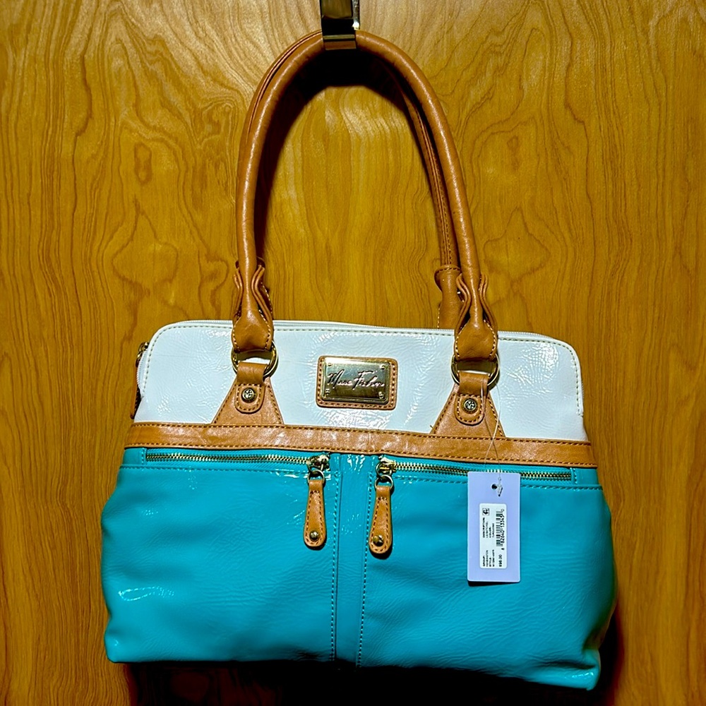 Women's purse turquoise and cream Marc Fisher bag